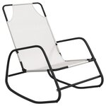 vidaXL Chaise longue à bascule crème acier et textilène