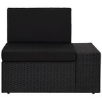 vidaXL Salon de jardin 10 Pièces avec coussins Noir Résine tressée