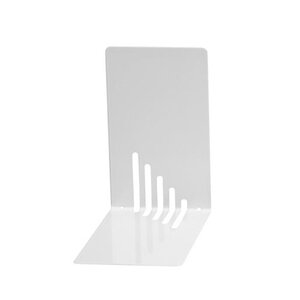 Lot de 2 Serre-livres Métal étroits 14 x 8,5 x 14 cm Blanc MAUL