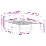 vidaXL Cadre de lit sans matelas 140x190 cm bois de pin massif