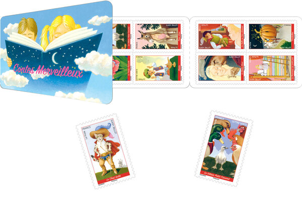Carnet 12 timbres - Contes merveilleux - Lettre verte