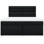 vidaXL Sommier à lattes de lit avec matelas Noir 180x200 cm Tissu
