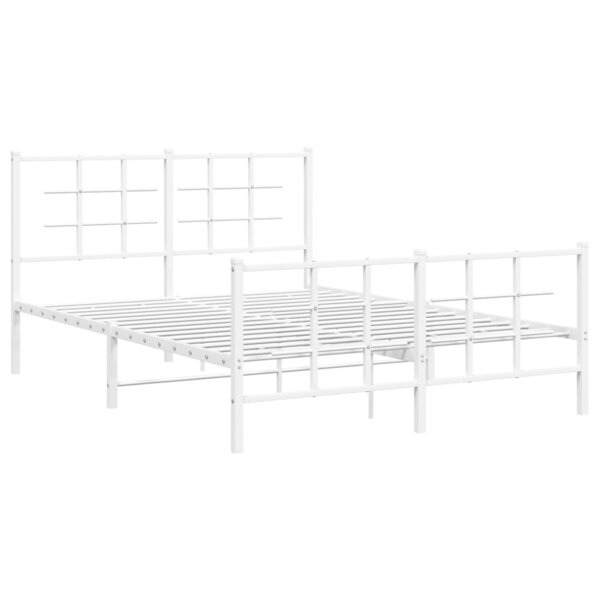 vidaXL Cadre de lit métal avec tête de lit/pied de lit blanc 140x200cm