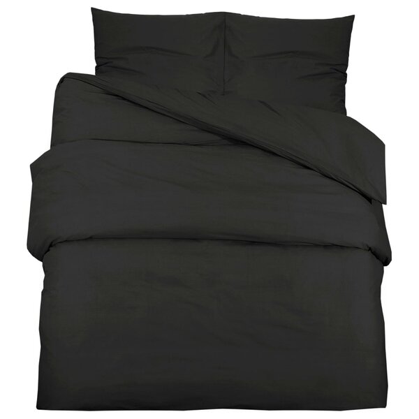 vidaXL Ensemble de housse de couette Noir 260x220 cm Microfibre légère