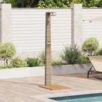 vidaXL Douche de jardin Beige 60x80x214 cm Poly Rattan