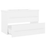 vidaXL Armoire d'évier avec lavabo intégré Blanc Aggloméré