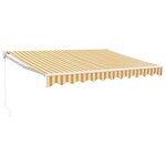 vidaXL Auvent rétractable jaune et blanc 3 5x2 5 m tissu et aluminium