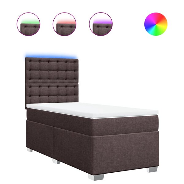 vidaXL Sommier à lattes de lit avec matelas Marron foncé 90x190 cm