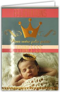 Carte Félicitations Naissance ou Adoption Bébé Fille Enveloppe Rose 12x17 5cm