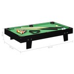 vidaXL Mini table de billard 3 pieds 92x52x19 cm Noir et vert