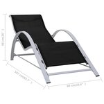 vidaXL Chaises longues lot de 2 avec table aluminium noir