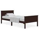 vidaXL Cadre de lit Marron foncé Bois de pin massif 100x200 cm