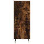 vidaXL Buffet haut Chêne fumé 34 5x34x180 cm Bois d'ingénierie