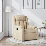 vidaXL Fauteuil inclinable Crème Tissu