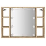 vidaXL Armoire de miroir avec LED Chêne sonoma 76x15x55 cm
