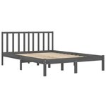vidaXL Cadre de lit Gris Bois de pin massif 135x190 cm Double