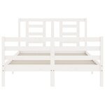 vidaXL Cadre de lit avec tête de lit blanc 140x190 cm bois massif