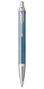 PARKER IM PREMIUM Stylo bille  Bleu gris  recharge bleue pointe moyenne  Coffret cadeau