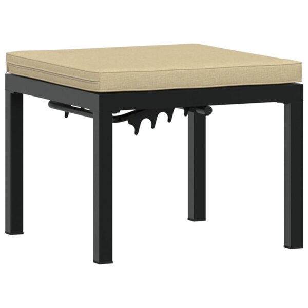 vidaXL Tabouret de jardin avec coussin noir acier enduit de poudre