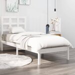 vidaXL Cadre de lit Blanc Bois massif 90x200 cm