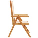 vidaXL Chaises inclinables de jardin lot de 8 beige tissu bois massif
