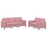 vidaXL Ensemble de canapés 2 Pièces avec coussins rose velours