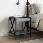 vidaXL Table de chevet avec LED infini sonoma gris 40x40x49 cm