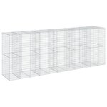 vidaXL Panier gabion avec couvercle 550x100x200 cm fer galvanisé