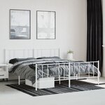 vidaXL Cadre de lit métal avec tête de lit/pied de lit blanc 180x200cm