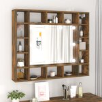 vidaXL Armoire à miroir avec LED Chêne fumé 91x15x76 5 cm
