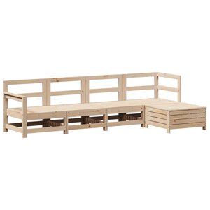 vidaXL Salon de jardin 5 Pièces bois de pin massif
