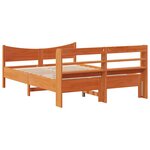 vidaXL Cadre de lit et tête de lit cire marron 140x200 cm bois de pin