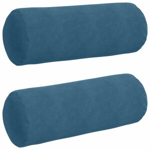 vidaXL Coussins d'accent 2 Pièces Bleu Ø 25 x 70 cm