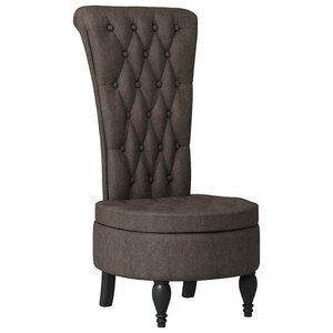 vidaXL Fauteuil à pantoufle Gris foncé 56 5 x 70 x 110 cm Simili daim