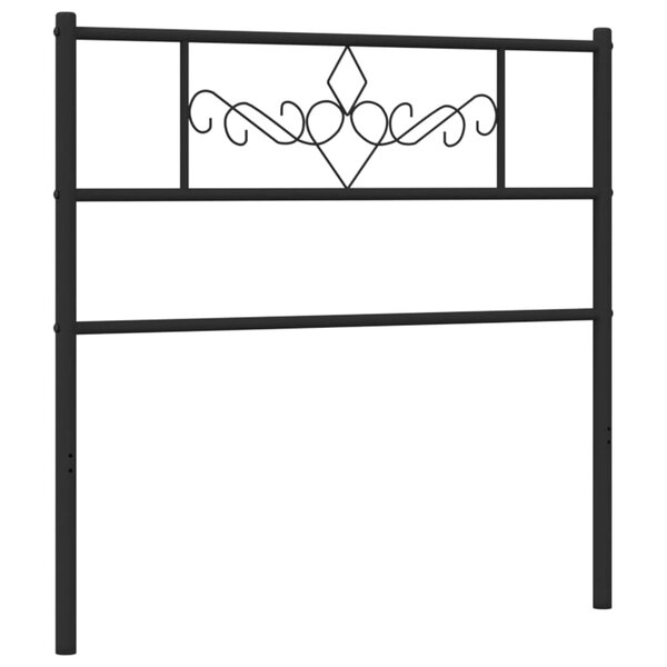 vidaXL Tête de lit métal noir 80 cm