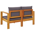 vidaXL Canapé de jardin avec coussins 2 places bois massif d'acacia