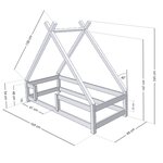 Lit cabane enfant TAHUKA 90 x 160 bleu clair