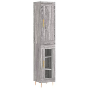 vidaXL Buffet haut sonoma gris 34 5x34x180 cm bois d'ingénierie