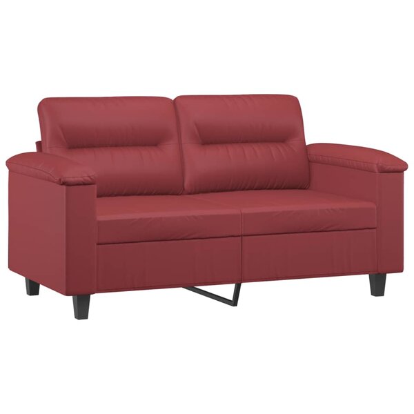 vidaXL Canapé à 2 places Rouge bordeaux 120 cm Similicuir