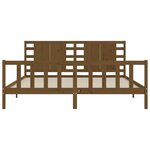 vidaXL Cadre de lit avec tête de lit marron miel 200x200cm bois massif