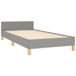 vidaXL Cadre de lit avec tête de lit Gris clair 90x190 cm Tissu
