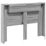 vidaXL Armoire tête de lit avec LED sonoma gris 140x16 5x103 5 cm