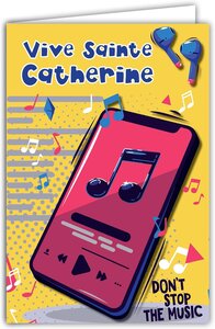 Carte sainte catherine bonne fête 25 novembre avec enveloppe blanche 12x17 5cm