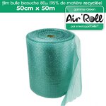 1 rouleau de film bulle d'air recycle largeur 50 cm x longueur 50 mètres - gamme air'roll green de la marque enveloppebulle