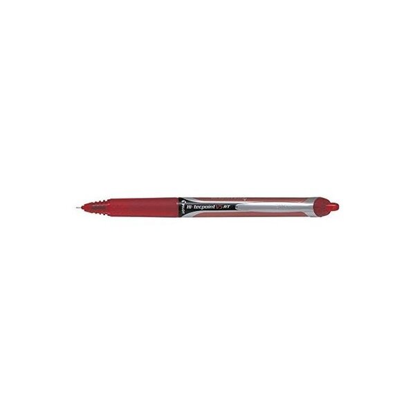 Stylo Roller à encre Rétractable Hi-Tecpoint V5 RT Trait 0,3 mm Rouge x 12 PILOT