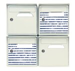 Pack de 4 boîtes aux lettres 1 porte - 2x "Bord de mer" - 2x "Blanc ivoire"