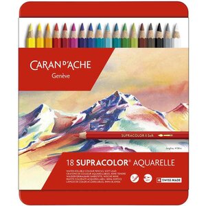 Crayons de couleur supracolor étui métal de 18 caran d'ache
