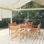 vidaXL Ensemble à manger de jardin 5Pièces Bois de teck massif