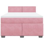 vidaXL Sommier à lattes de lit avec matelas Rose 160x200 cm Velours