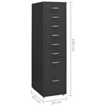 vidaXL Classeur mobile Anthracite 28x41x109 cm Métal